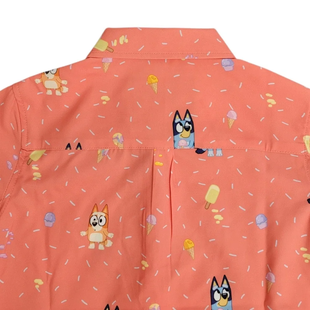 RSVLTS Bluey Shirt 5 Years Button‎ Up Orange Dont Let It Melt Ice Cream New